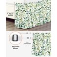 thumbnail image 3 of Green Eucalyptus Leaf Bed Skirt California King Size 16" Drop Watercolor Plant Farmhouse Ruffled Wrap Around Bed Skirts Adjustable Elastic Bedskirt Dust Ruffle for California King Size Bed, 3 of 7