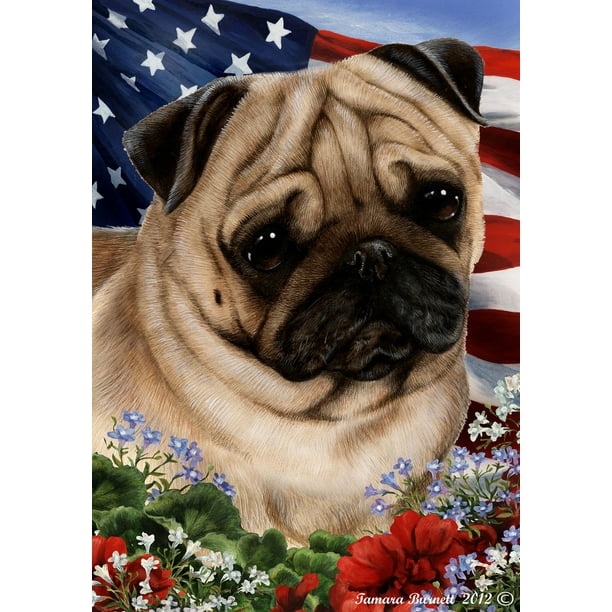 Pug Fawn Best Of Breed Patriotic I Garden Flags Com Best Of Breed Patriotic I Garden Flags, Pug Garden Flags