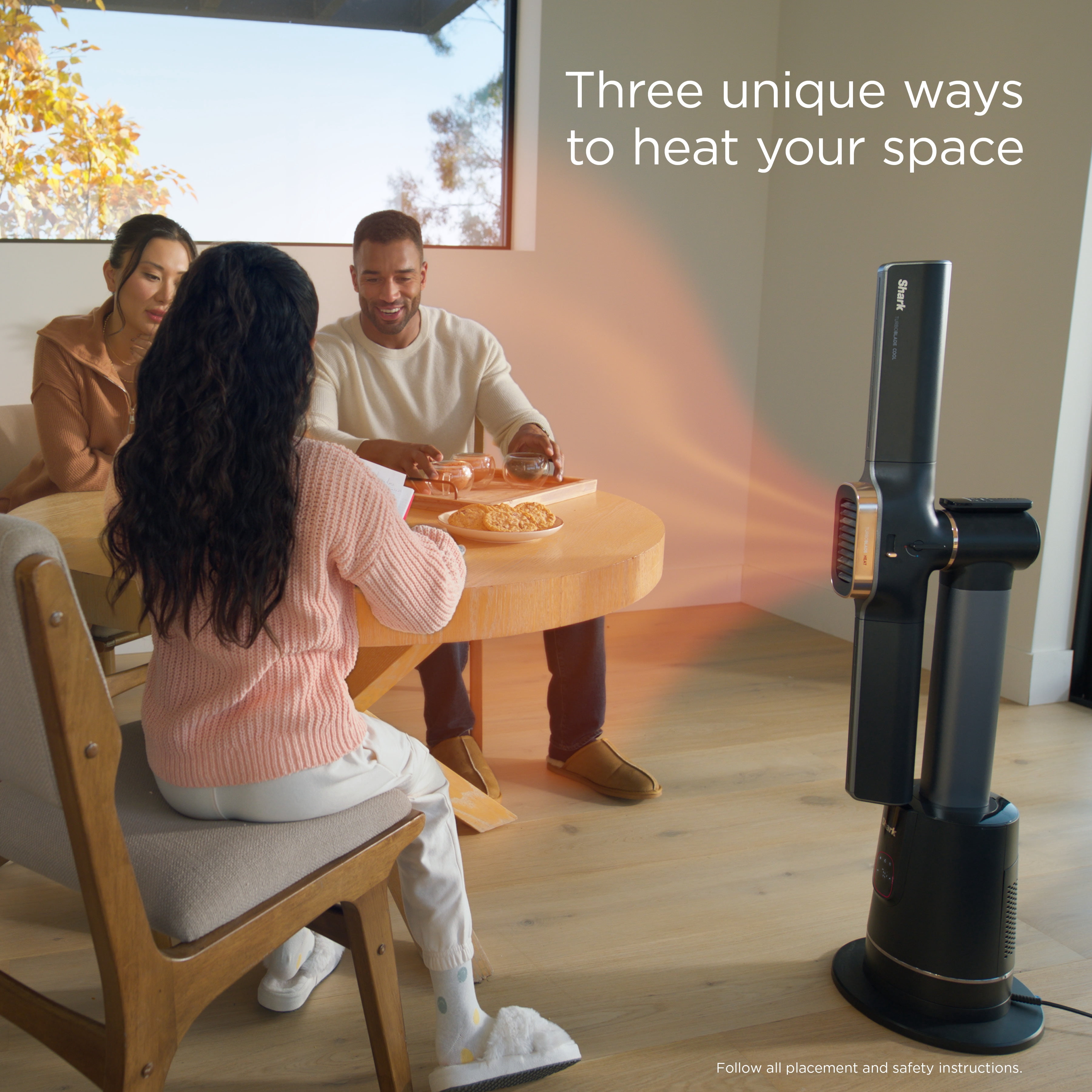 Shark TurboBlade Cool + Heat 2-in-1 Bladeless Tower Fan & Space Heater, 180° Oscillation, Customizable Year-Round Use, TH202 Charcoal