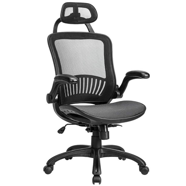 Mesh Executive Chair High Back With, Flip Up Arm Office Chairs