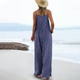 thumbnail image 3 of Fashion Plus Size Jumpsuits for Women with Sleeves Summer Casual Loose Printed Pockets Sleeveless Back Strap Jumpsuit, 3 of 5