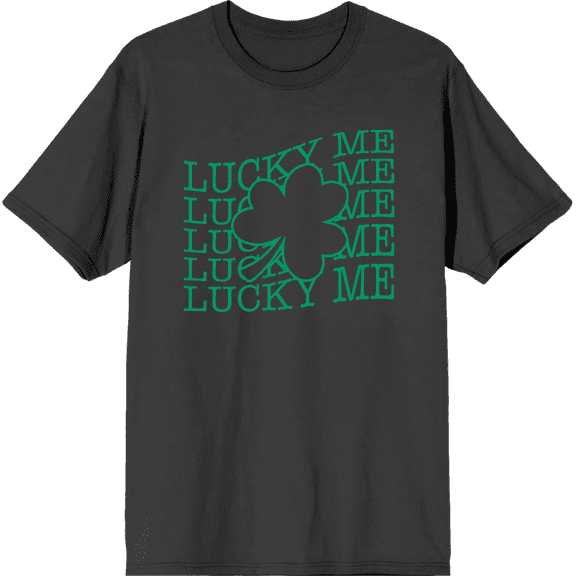 Lucky Me St. Patrick's Day Adult Short Sleeve Tee-Medium-Charcoal