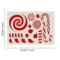 thumbnail image 2 of Sets de Table Bonbons de Noël Rouges Mignons Canne de Bonbon Napperon en Lin Toile de Jute Lavable Double Isolation Thermique pour Table à Manger Table de Cuisine Napperons Modernes pour Tables Rondes, 2 of 2