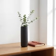 thumbnail image 5 of REGALWOVEN Modern Cylinder Ceramic Flower Vase, Matte Ribbed Decorative Bud Vase, Home Decor Centerpiece for Table, Shelf Matte Black 2.8"L x 2.8"W x 8.0"H, 5 of 6