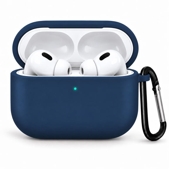 Entronix Silicone Case for AirPods Pro 3, Slim Protective Cover with Carabiner, Navy Blue