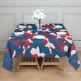 thumbnail image 3 of Red Blue Camo Bold Shapes Pattern Square Tablecloth,Waterproof Square Table Cover,Wipeable Spillproof Washable Table Cover for Home Kitchen Party Decor 52"x52"(132x132cm), 3 of 6