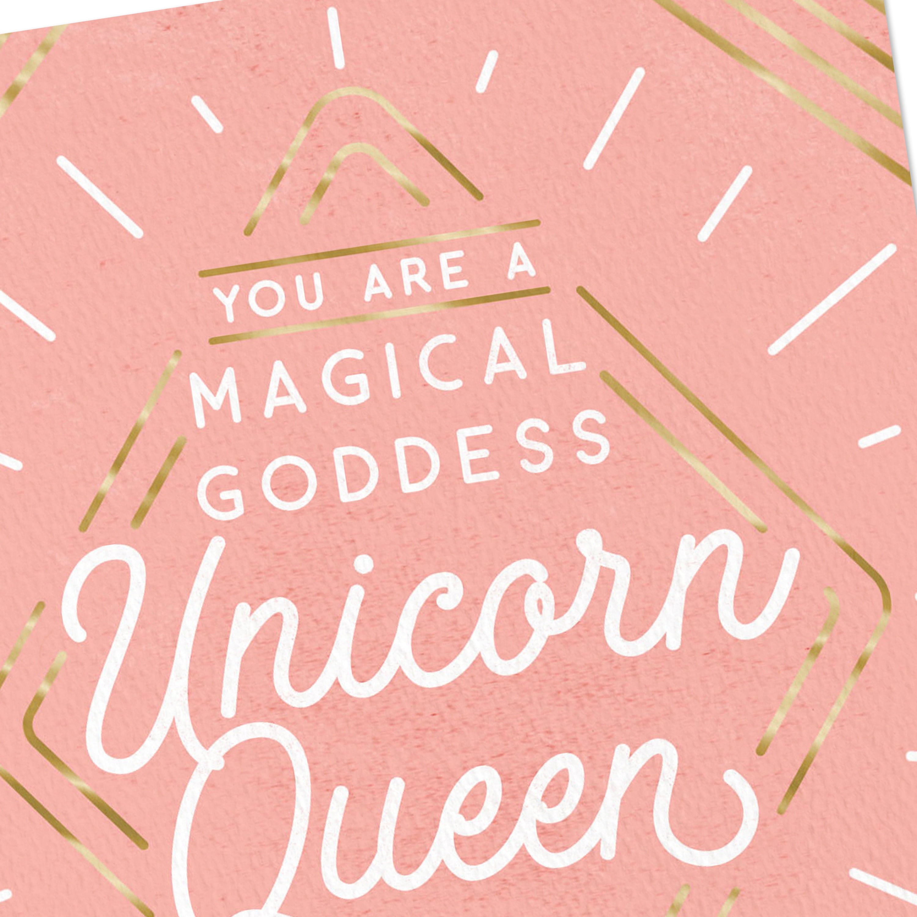 Hallmark Good Mail Encouragement or Birthday Greeting Card (Unicorn Queen)