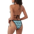 thumbnail image 4 of Yiaed Cute Dog Footprints Print Women's Two Piece Bikini Swimsuit Sexy Triangle Top Bathing Suits String Cheeky Bikini Sets -X-Large, 4 of 6