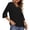 Black, variant on Dvprdro Lace Hollow Out V Neck T Shirts for Women Short Sleeve Loose Fit Breathable Solid Summer Casual