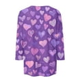 thumbnail image 4 of Resicozy Valentines 3/4 Sleeve Shirts for Women Trendy 2026 Cute Heart Print Tunic Tops Plus Size Casual Summer Crewneck Blouses Pink#1 L, 4 of 5
