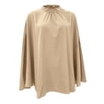 thumbnail image 7 of Womens Stand Neck Loose Sleeve Short Sleeve Summer Top Loose High And Low Hem Casual Large Shirt Top Long Sleeve Shirts for Women Sun Shirt Women, 7 of 7