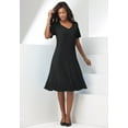 thumbnail image 4 of Roaman's Women's Plus Size Ponte Flared Dress, 4 of 6