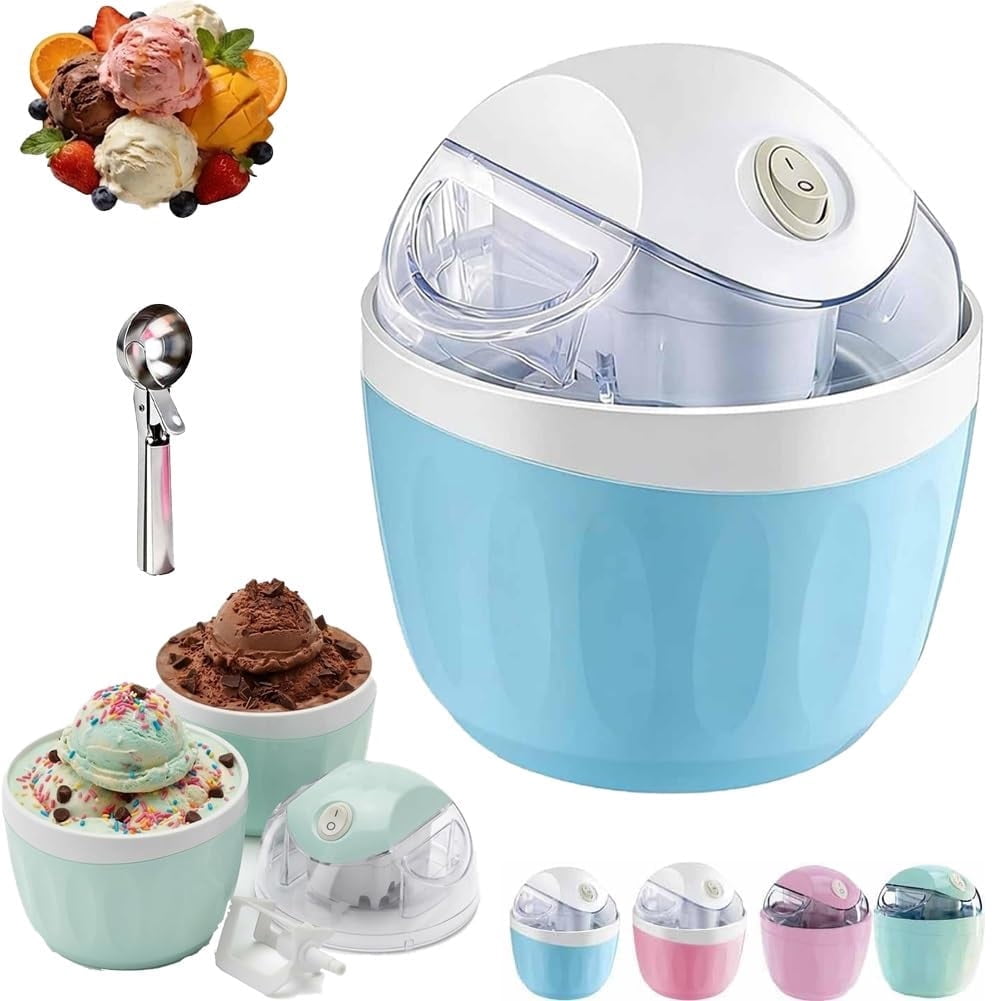 Small Home Mini Ice Cream Maker, Personal Ice Cream Maker for Homemade Frozen Yogurt, Gelato & Sorbet, DIY Personal Ice-Cream Makers Mini with One-Touch Control for Frozen Treats & Sorbet