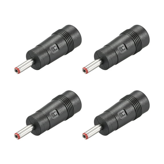 Uxcell DC Power Converter,Male to Female Adapter Connector 1.61" x 0.49" Black 4pcs