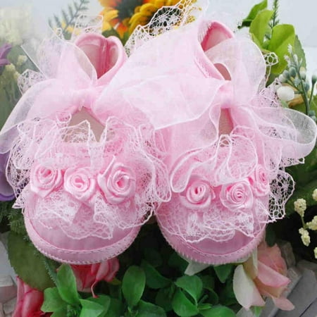 

EleaEleanor Clearance Kacakid Newborn Baby Girls Lace Flowers Cotton Princess Anti-skip Sole Shoes Sneakers