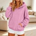 thumbnail image 2 of Oversized Hoodies for Women,Sweatshirt with Pockets, Solid Color Casual Hooded Sweatshirt, Women's Fall Winter Style Casual Track Outfits Pink S, 2 of 5
