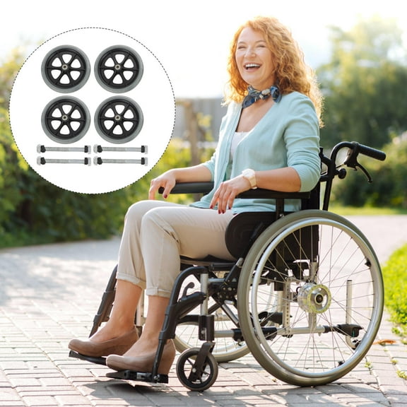 LULULION Wheelchair Accessories Load Bearing Front Wheel Grey PVC