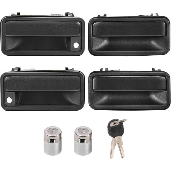 Poignée de Porte Extérieure 4 Pcs avec Clés de Cylindre de Serrure Compatible avec Chevy GMC C1500 K1500 Yukon Tahoe