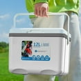 thumbnail image 5 of Xecvkr 12L Portable Cooler Box Insulated Container with Thermometer Leak Proof for Beach Camping Picnic Fishing Outdoor White Blue Green, 5 of 6