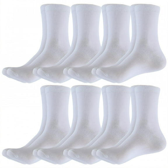 TELOLY Crew Socks Men,Super Breathable Mens Work Socks,Great Gift Choice Mens Socks Size 10-13,White