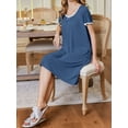 thumbnail image 4 of Avidlove Nightgowns for Women Short Sleeve House Dress with Pockets Pleated Nightdress Soft Sleepwear S-XXXL, 4 of 6