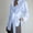 Light blue, variant on Frostluinai Women's Long Sleeve Button Down Shirts Trendy Tie Waist Tops Casual Loose Lapel Collar Blouses Solid Color Versatile Tops Office Work T-Shirts