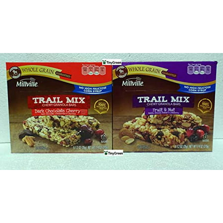 Trail Mix Chewy Granola Bars Two Flavors Combo Bundle 7.4Oz 210G (Pack Of Two)