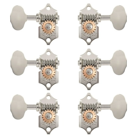 Waverly Guitar Tuners with Butterbean Knobs for Solid Pegheads, Nickel, 3L/3R