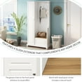 thumbnail image 4 of UBesGoo Entryway Hall Tree with Shoe Storage Bench & Coat Rack, 1-Door Wardrobe Bedroom Armoire for Apartment Hallway Mudroom Living Room, White, 4 of 19