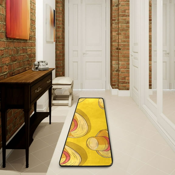 2' x 6' Modern Runner Rugs Hallway Floor Throw Carpet Hat on Yellow Non Slip Entryway Mat Washable Bedroom Bathroom Kitchen