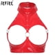 thumbnail image 2 of Lencería sexy para mujer, sujetador abierto con aros, top corto, lencería exótica, remaches, aro de sujeción, escote halter, pecho abierto, sujetadores de charol, 2 of 5
