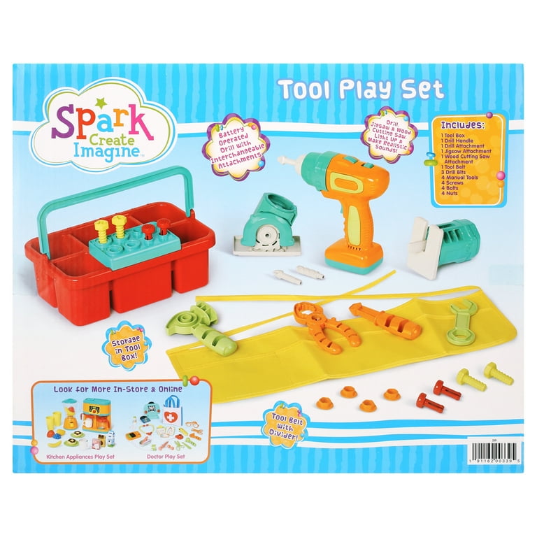 Kid Connection Toddler Tool Set 25 Pieces with Light Up Power