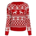 thumbnail image 4 of Christmas Sweaters Women 3X Crew Neck Elk Snowflake Christmas Xmas Pullover Sweater knit Tops Blouse Jumper Tops , XXL, 4 of 9