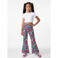 thumbnail image 5 of 7-8Y Girls Colored Flared Pants Digital Print Trousers Slim-Fit Wide Leg Flare for Spring Summer Autumn, 5 of 6