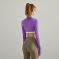thumbnail image 2 of SWSMCLT Women's Cropped Shrug Bolero Tops Workout Long Sleeve Sun Protection Lightweight Bolero Purple 10, 2 of 4