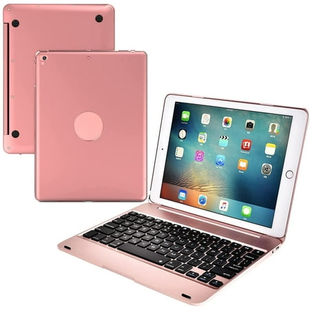 iPad Keyboard Case for iPad Pro 9.7 inch,Wireless Bluetooth iPad Case with Keyboard Slim Full Protection Cover(Rose Gold)