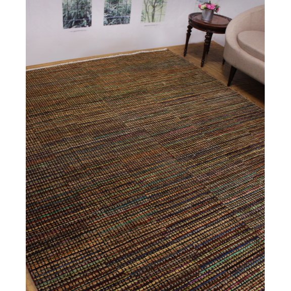 Peshawar Mirgul Rust/Green Rug, 8'1" x 9'10"