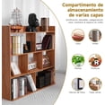 thumbnail image 2 of Gen&eacute;rico Librero Sencillo de 7 Compartimentos, Librero de Madera de 4 Capas, Apto para Hogar, Aula, Oficina, Colocaci&oacute;n de Libros y Complementos Decorativos, 2 of 6