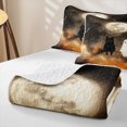 thumbnail image 4 of Erosebridal Spooky Moon Bat Quilt Full, Cute Ghost Cat Full Bedspread Sets for Boys Girls, Orange Black Cream, 3-Piece 1 Coverlet and 2 Pillowcases, 4 of 7