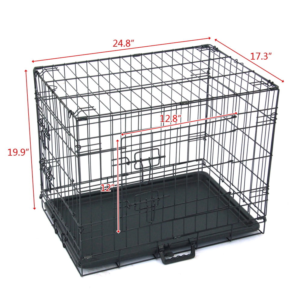 Pabby Yard Wire Dog Crate with Tray, Black, X-Small, 24"L Pabby Yard Wire Dog Crate with Tray, Black, X-Small, 24"L