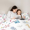 thumbnail image 4 of Feelyou Watercolor Kawaii Dino Egg Twin Comforter Sets for Kids Girls Boys, Wildlife Bedding Set, Polkadot Reversible, 2-Piece, 4 of 6