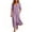 Purple, variant on Guieoi Summer Dresses for Women Plus Size Collared Mid-Sleeve Side-Slit Striped Dress with Pockets Black S