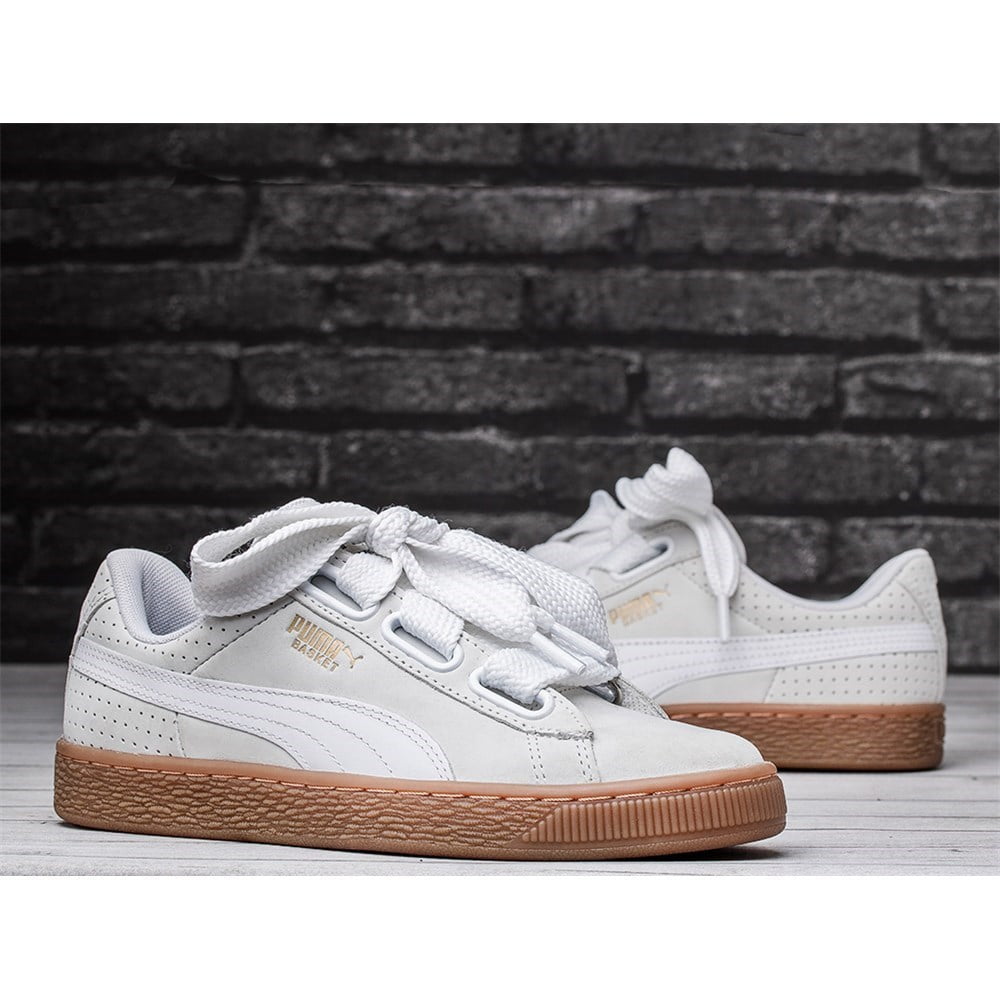 puma basket heart perf gum