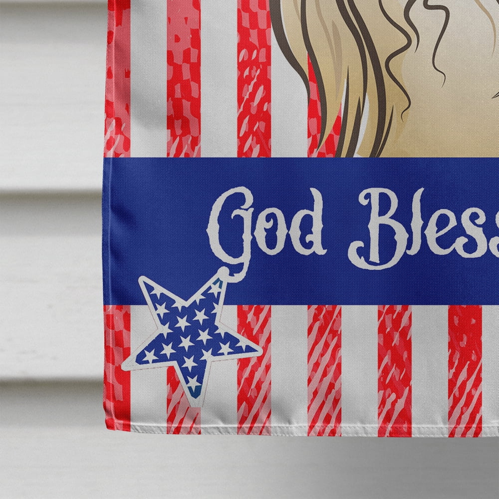 Caroline's Treasures BB2174CHF God Bless American Flag with Afghan Hound Flag Canvas House Size , Large, multicolor