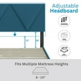 thumbnail image 5 of Boyd Sleep Vector Blue Linen Queen Size Upholstered Platform Bed Frame with Adjustable Headboard, 5 of 8