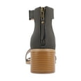 thumbnail image 4 of Journee Womens Percy Low Stacked Heel Back Heel Zip Dress Sandals, 4 of 10