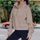 thumbnail image 5 of Sudadera Ropa de otoño con cuello alto y media cremallera para mujer, traje diario de color sólido (gris claro L) Ygjytge Gris claro T L para Mujer, 5 of 6
