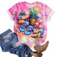 thumbnail image 5 of Tnhcen Women's Men's Summer Beach Vacation Colorful Print Crewneck T-Shirt | Basics Plus Size Friendly (S-5XL) Casual Daily Holiday Tops, 5 of 8