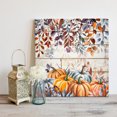 thumbnail image 2 of Wall Art Prints, Orange Blue Fall Framed Canvas Prints for Bedroom Living Room Bathroom Office, Vintage Thanksgiving Pumpkins Maple Leaf Gallery Wrap Wall Art Poster for Gifts Home Decor 8"x8", 2 of 9