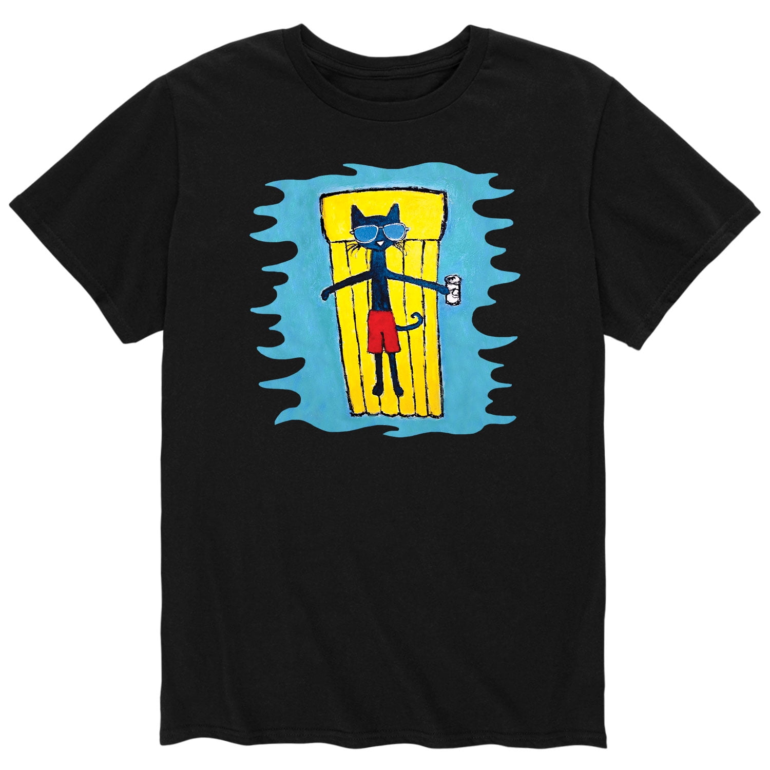 Pete The Cat Pete On Raft Men's Short Sleeve Graphic TShirt
